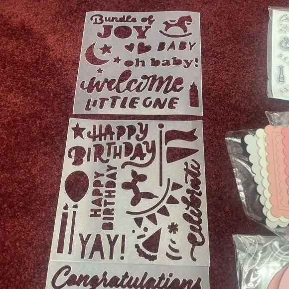 Lot American Kingston Crafts Card Making Kits Stencils Stamps Dies MIXED Sets - Picture 3 of 9